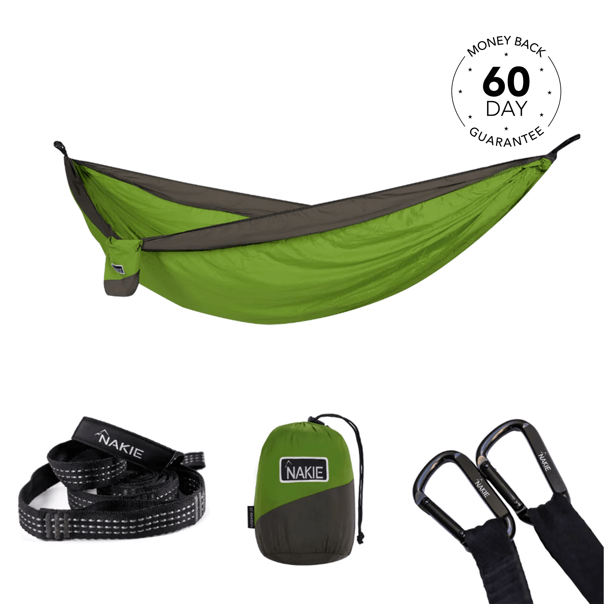 Forest Green Recycled Hammock with Straps Made From 100