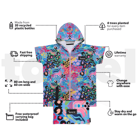 Kasey Rainbow - Kids Hooded Towel Recycled Sand Free