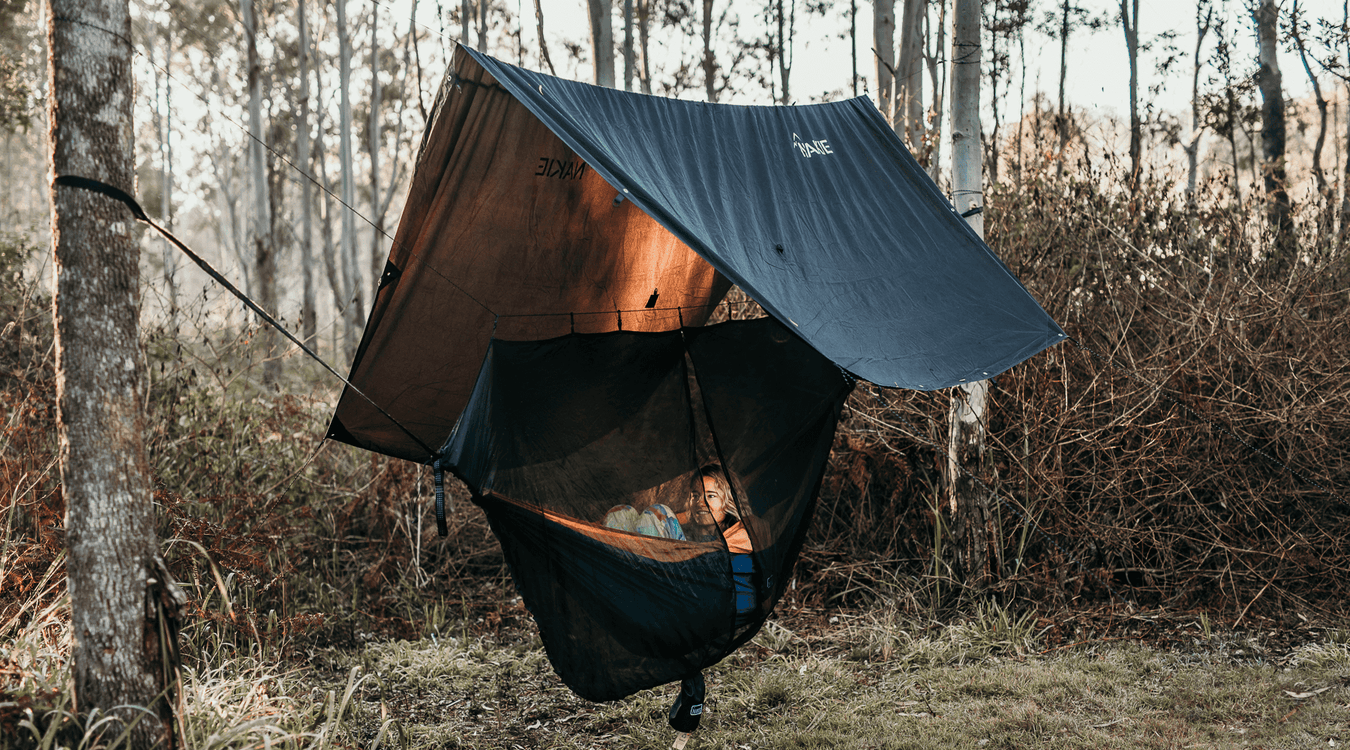 Nakie's complete hammock camping set up.