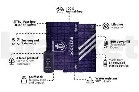 Fremantle Dockers - AFL Sustainable Down Puffy Blanket