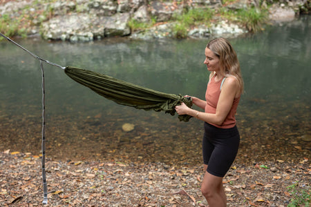 Ultra Light Olive - Recycled Hammock with Straps