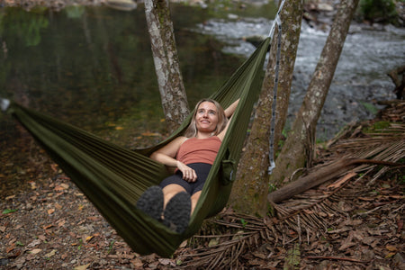 Ultra Light Olive - Recycled Hammock with Straps