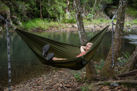 Ultra Light Olive - Recycled Hammock with Straps