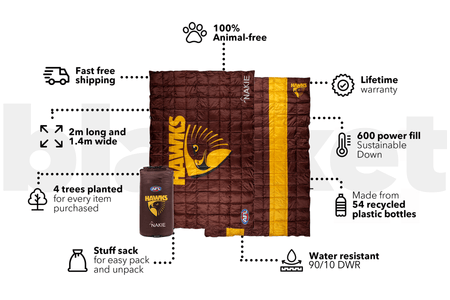 Hawthorn Hawks - AFL Sustainable Down Puffy Blanket