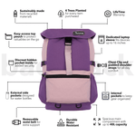 Mulberry Purple - Recycled Travel Backpack preview #3