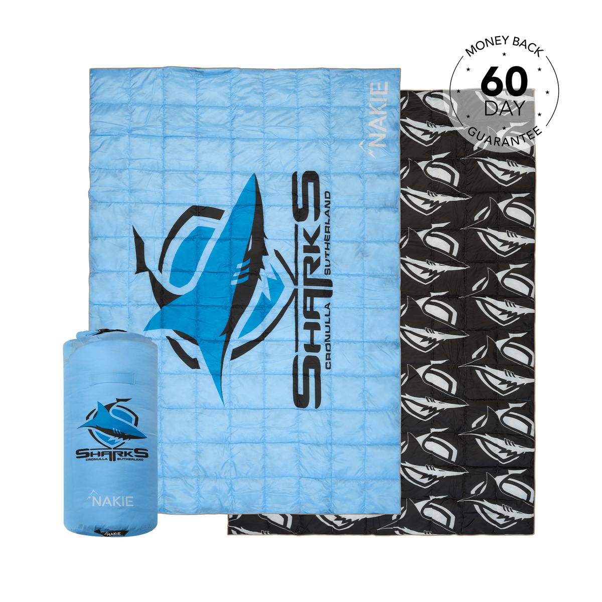 Sharks NRL Sustainable Down Puffy Blanket Made From 100