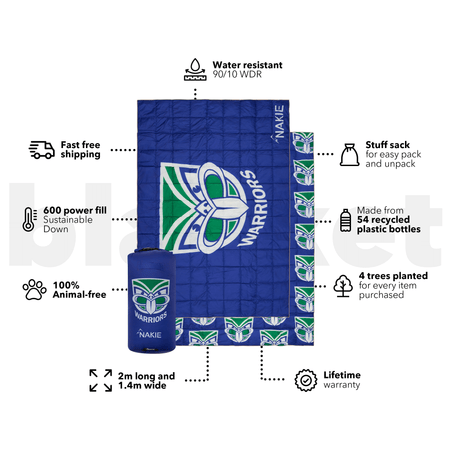 Warriors - NRL Sustainable Down Puffy Blanket