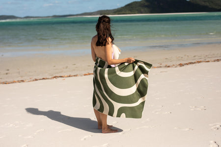 Eucalyptus Green - Recycled Sand Free Beach Towel