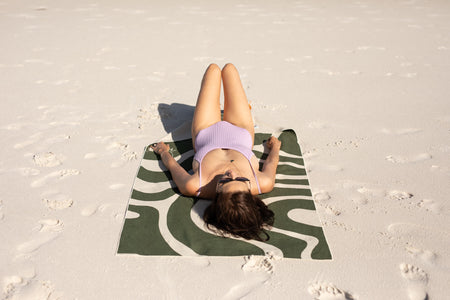 Eucalyptus Green - Recycled Sand Free Beach Towel