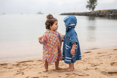 authentic kids beach towel backpack Salty Waves - Kids Hooded Towel Recycled Sand Free | Made From 100% Recycled Material