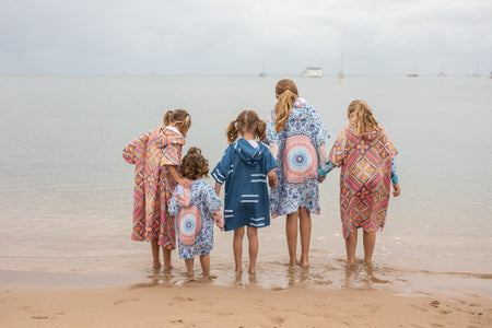 Salty Waves - Kids Hooded Towel Recycled Sand Free | Made From 100% Recycled Material | NAKIE Nakie Salty Waves - Kids Hooded Towel Recycled Sand Free | Made From 100% Recycled Material | NAKIE Nakie