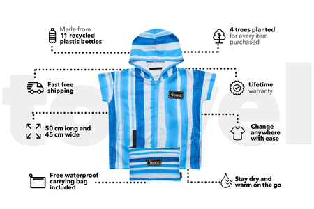 Ocean Breeze - Kids Hooded Towel Recycled Sand Free