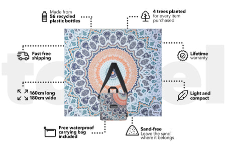 XL Sound of Summer - Recycled Sand Free Beach Blanket