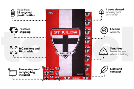 St Kilda Saints - AFL Recycled Sand Free Beach Towel