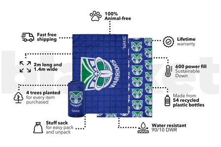 Warriors - NRL Sustainable Down Puffy Blanket