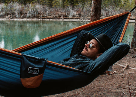 nakie hängematte River Blue - Recycled Hammock with Straps | Made From 100% Recycled Material